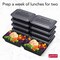 Meal Prep Containers, Single Compartment 10-Pack, BPA-Free Reusable Food Storage, Black, Microwave & Freezer Safe, Stackable Meal Prep Containers for Lunches and Snacks